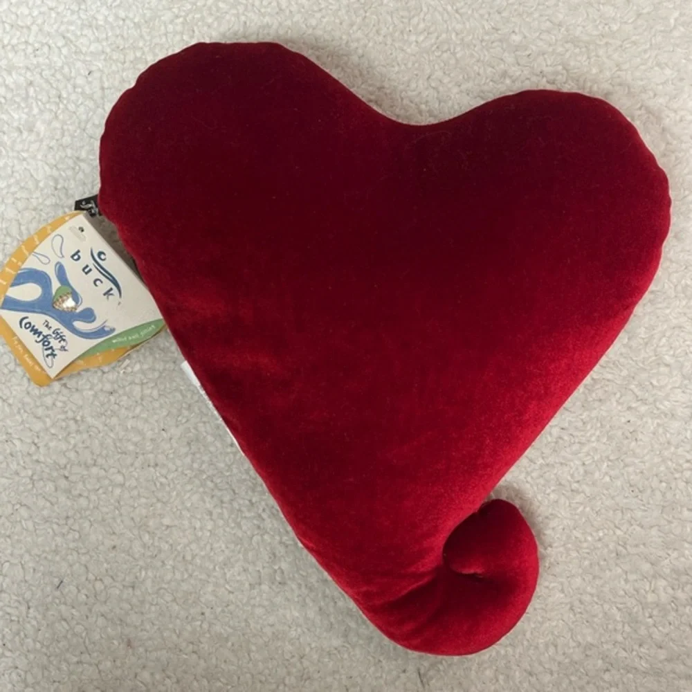 Bucky Red Heart-Shaped Holiday Pillow